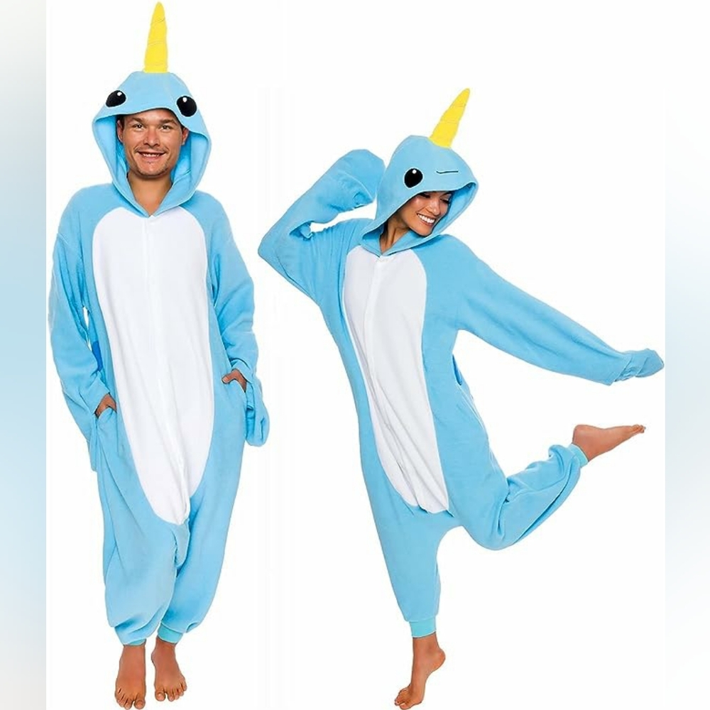 NWT Adult Unisex Funziez Narwhal Costume/Pajamas